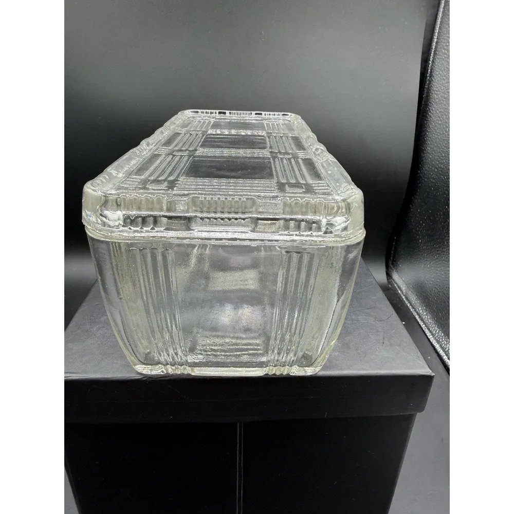 🍇✨ Anchor Hocking Ribbed Clear Glass Refrigerator Dish w/ Lid – Medium Size ✨🍇